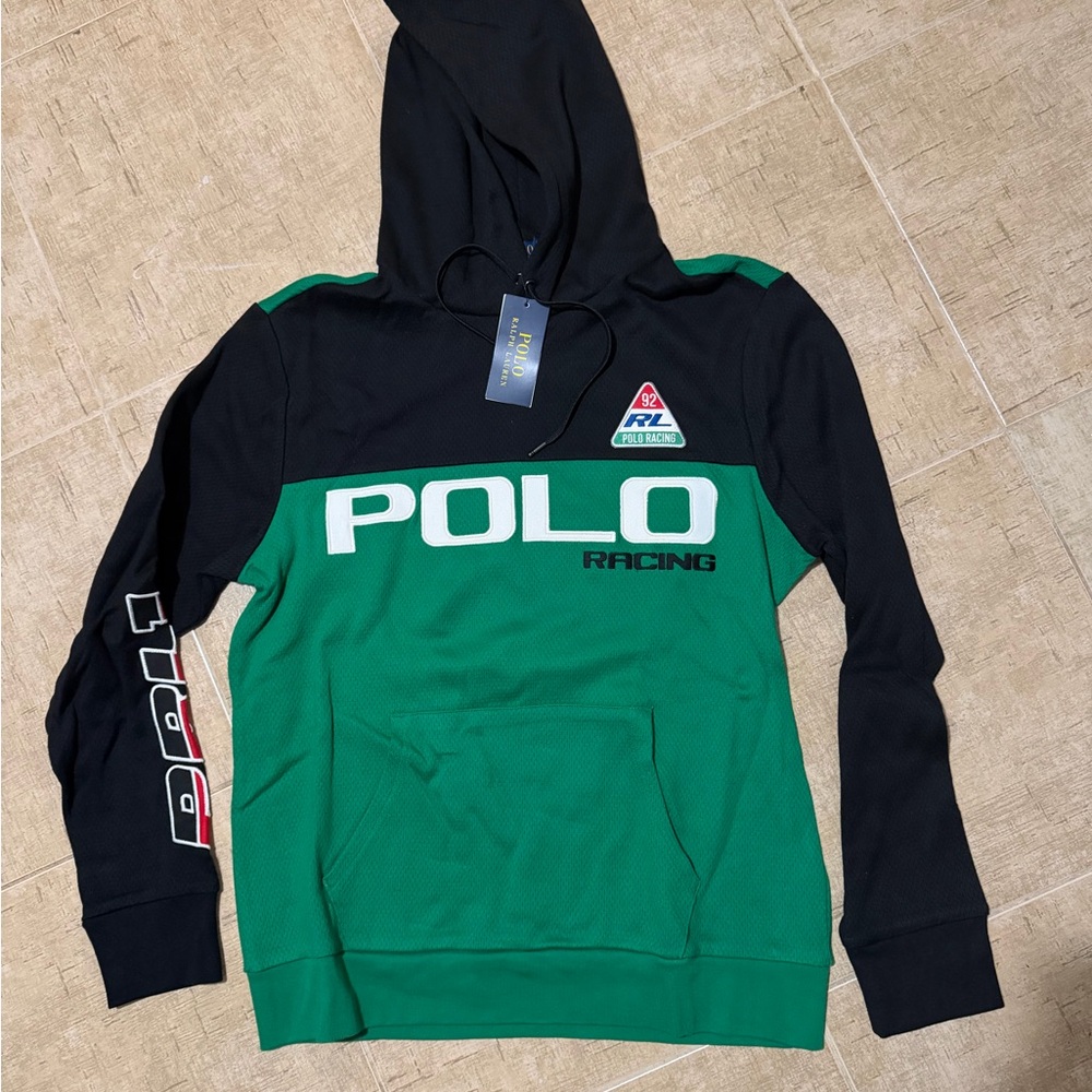 Polo by Ralph Lauren Black and Green Racing Sweater